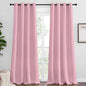 NICETOWN Crystal Pink Blackout Draperies Curtains - Pair of Grommet Top Thermal Insulated Blackout Decorative Curtains for Thanksgiving Day & Christmas Decor(55 inches Wide by 96 inches Long)