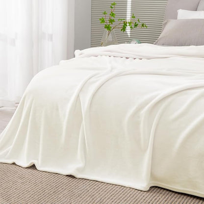 BEDELITE Fleece Blanket King Size Blankets for Bed, Luxury Plush Cozy Fuzzy Blanket 108x90 inches, Super Soft Warm Lightweight Throw Blanket All Seasons Suitable, Cream