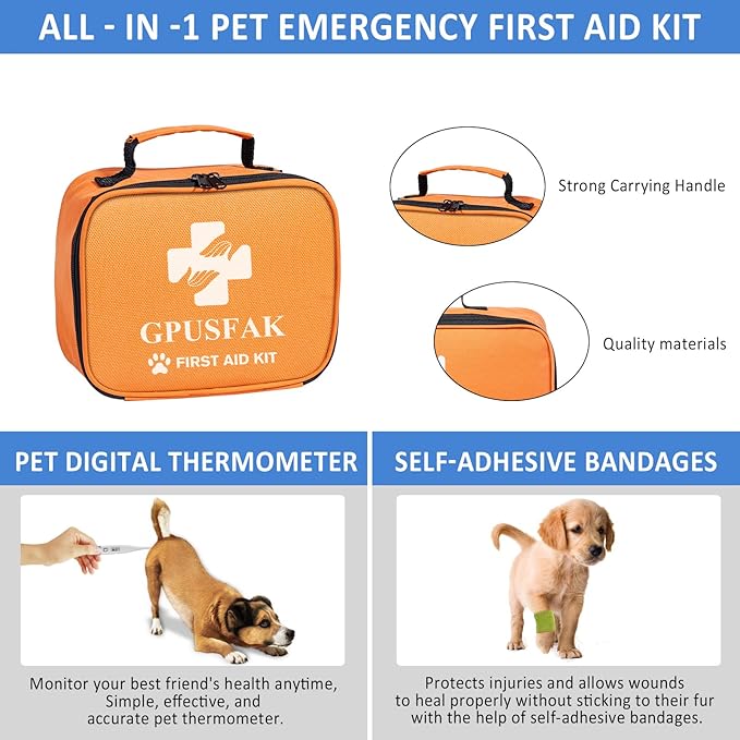 Dog First Aid Kit - Pet First Aid Kit for Dogs Pet Emergency Kit with Grooming Hammock Harness Nail Clipper First Aid Supplies for Home Camping-Mewly Pet