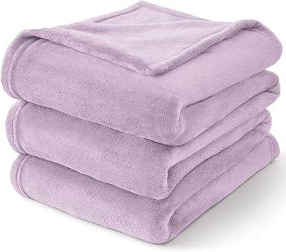 BEDELITE Fleece Blankets Queen Size Lilac Throw Blankets for Bed, Luxury Plush Cozy Fuzzy Blanket 90x90 inches, Super Soft Warm Lightweight Throw Blanket All Seasons Suitable