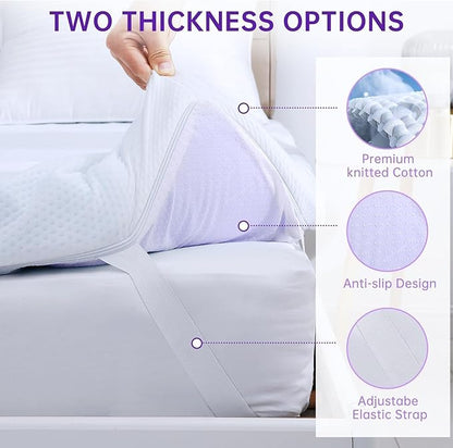 MUXHOMO 2 Inch 7-Zone Twin Mattress Topper, Egg Crate Foam Mattress Topper Twin Size for Back Pain, Lavender Cooling Gel Infused Bed Pad, CertiPUR-US and Oeko-TEX Certification (38"×75")