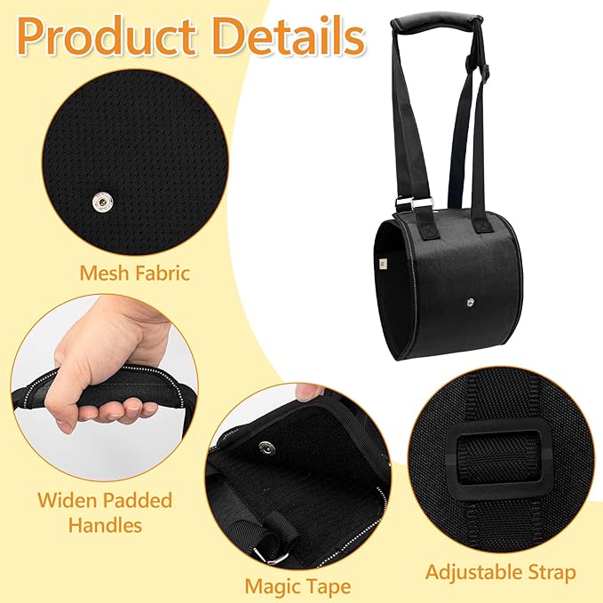 Dog Lift Harness Dog Sling for Large Dogs, Portable Dog Carrier Sling for Back Legs, Ajustable Hip Support Harness for Weak Rear Leg, Assist Senior Disabled Joint Injuried and After ACL-Mewly Pet