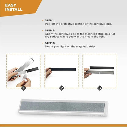 VYANLIGHT Motion Sensor LED Under Cabinet Lights, 10 LED Light Strips for Closet, Kitchen, Bathroom, Pantry - Battery Operated, Wireless, Peel and Stick, 3 Pack