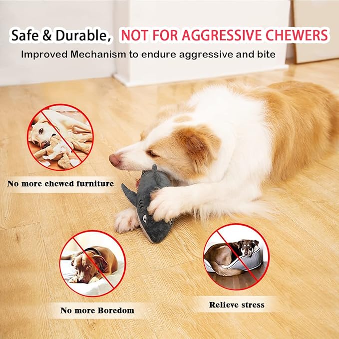 Interactive Dog Toys,Flopping Fish Dog Toys for Large/Medium/Small Dogs,Squeaky Plush Dog/Puppy Toys,Touch Activated-Mewly Pet