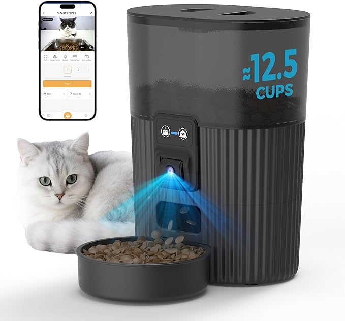 PAPIFEED Automatic Cat Feeder (Black-Video)-Mewly Pet