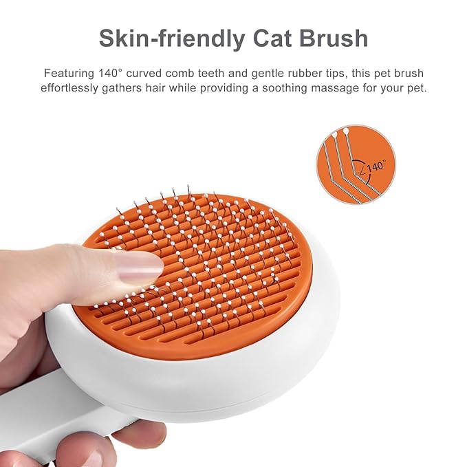 Cat Brush with Release Button, Pet Grooming Brushes for Shedding, Suitable for Long and Short Haired Cats and Dogs, Easy to Remove Removes Loose Undercoat-Mewly Pet