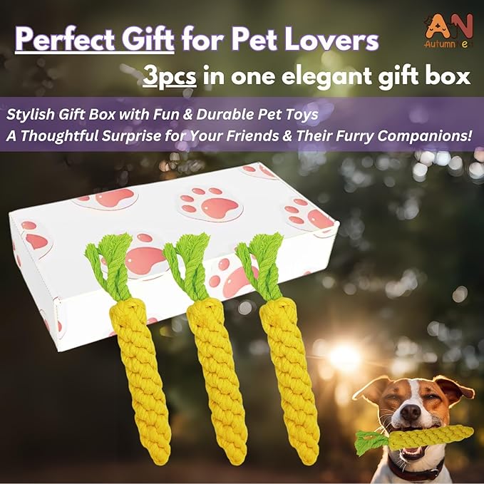 3PCS Yellow Woven Pet Chew Set, Puppy Teething Chews, Dog Chew Accessories, Cat Interactive Chews, Durable Braided Chews for Pets-Mewly Pet