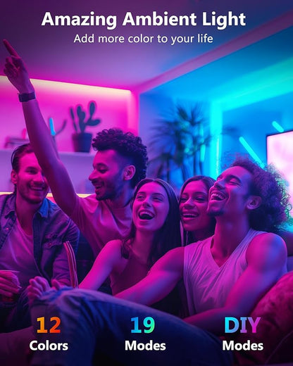 LED Strip Lights, HitLights 4 Pre-Cut 1ft/4ft Small Light Strips Dimmable, RGB 5050 Color Changing LED Tape Light with Remote and UL-Listed Adapter for TV Backlight, Bedroom, Cabinet Shelf Display