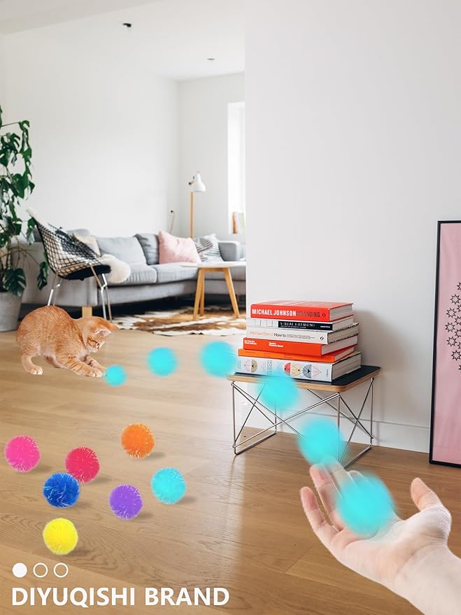 50-Pack Soft Cat Toy Balls – Fun Playtime & Exercise for All Cats (1.5 inch, Cat Toys Mega Set)-Mewly Pet