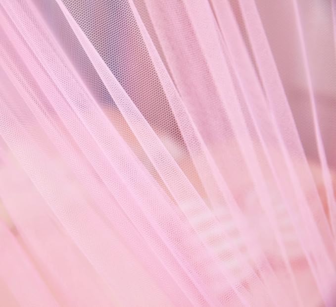 Mengersi Rainbow Canopy Bed Curtains with Lights - Princess Bed Canopy for Girls - Bed Drapes Netting- Bedroom Decoration Accessories,Full