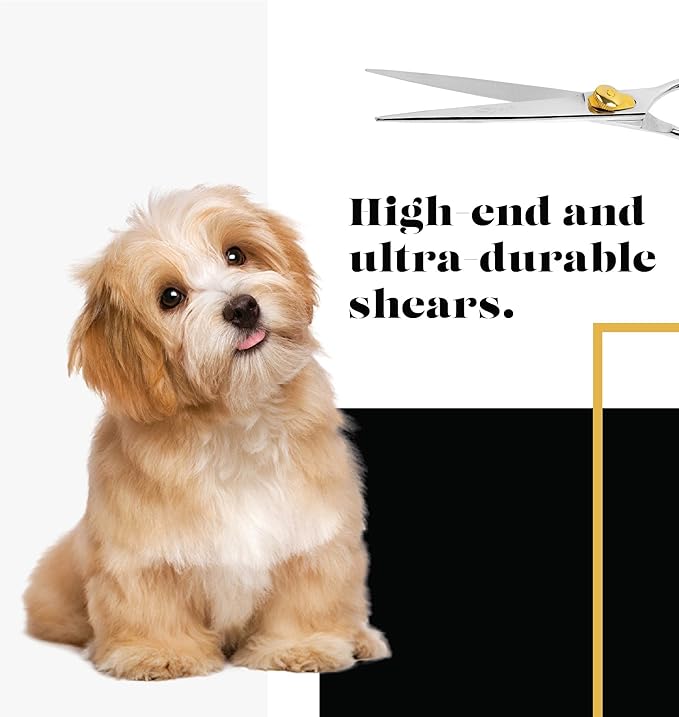 Sharf Gold Touch 440c Japanese Stainless Steal Pet Grooming Shear, 8.5 Inch Straight-Mewly Pet