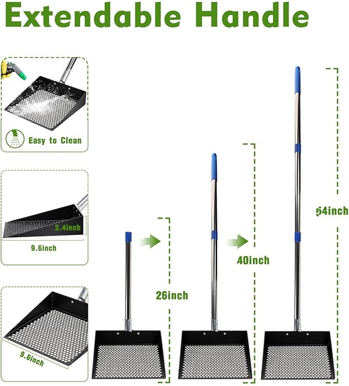 Large Chicken Poop Scooper, Chicken Coop Accessories,Metal Litter Scooper For Chicken,Chicken Coop Cleaning Tools,Heavy Duty Poop Shovel For Chicken Coop Accessories,Chicken Coop Must Haves (Black)-Mewly Pet