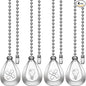Vinaco Silver Ceiling Fan Pull Chain Set, Decorative Fan Pull Chain Extension with Pendant, 12 Inches Pull-Chains for Fans and Lights with 3MM Ball Bead Chain, 4 Pack Fan Light Pull-Chain Extension