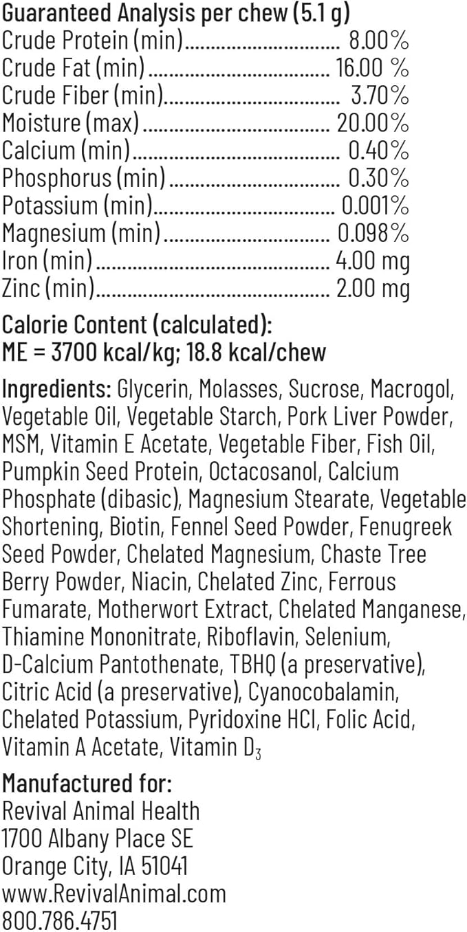 Breeder's Edge Oxy Momma- Nursing & Recovery Supplement- for Medium & Large Dogs- 40ct Soft Chews-Mewly Pet