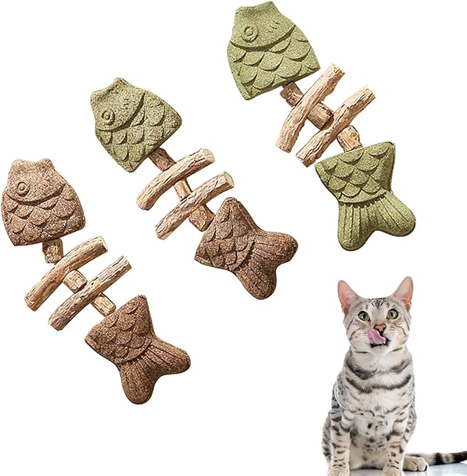 3 Pack Catnip Toys, Healthy Cat & Kitten Teeth Cleaning Dental Chew Toy, Contain Catnip, Natural Silvervine, and Gall Fruit, Interactive Cat Toys for Indoor Cats, are Edible for All Cats Breeds-Mewly Pet