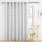 RYB HOME Sheer Curtains for Patio - Linen Bedroom Privacy Drapes Large Window Decor for Living Room Dining Guest Room, Dove Grey, Width 100 x Length 95 inch, Set of 1
