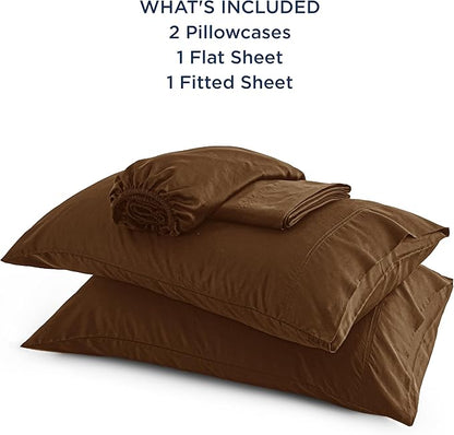 Bedsure King Size Sheets Set, Cooling Sheets for Hot Sleepers, Rayon Derived from Bamboo, Breathable & Soft, Deep Pocket Up to 16 Inches, Hotel Luxury Silky Bedding, Brown