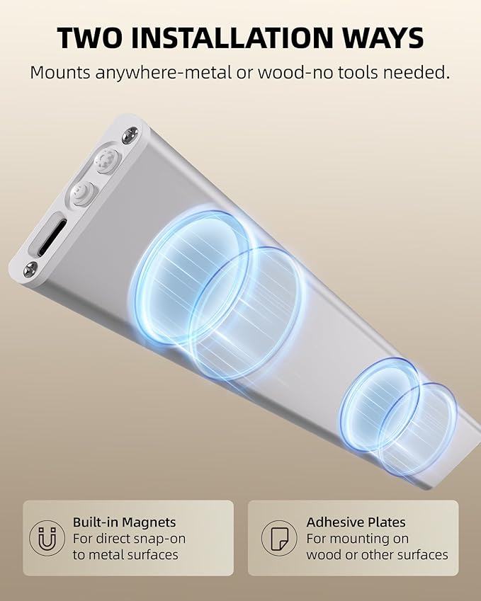 Under Cabinet Lighting, 12inch Rechargeable Motion Sensor Light Indoor, 1800mAh Battery Operated Closet Lights, with Dimmable & 3 Color Temps, Wireless Under Counter Lights for Kitchen,Stairs(6Pack) ﻿