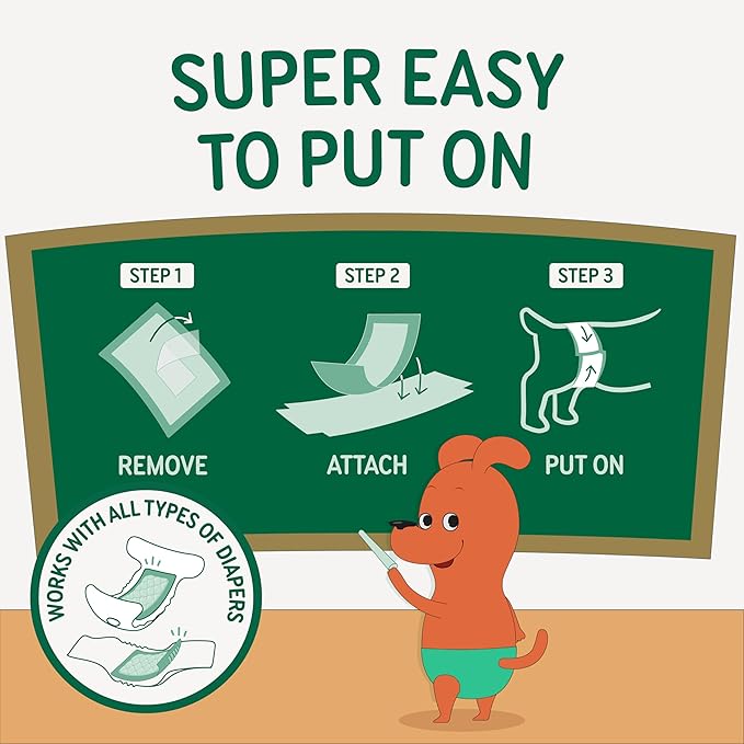 Disposable Dog Diaper Liners Booster Pads for Male & Female Dogs, 100ct, 4 Sizes Options, Doggie Diaper Inserts fit Most Types of Dog Diapers - Pet Belly Bands & Male Wraps (Large (100 ct))-Mewly Pet