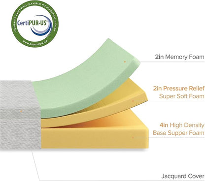 ZINUS 8 Inch Ultima Memory Foam Mattress, Twin, Fiberglass Free, Pressure Relieving, CertiPUR-US Certified, Mattress in A Box, White