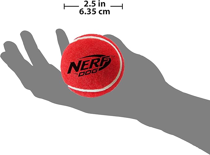 Nerf Dog 12-Piece Dog Toy Gift Set, Includes 2.5in Squeak Tennis Ball 12-Pack, Nerf Tough Material, Multicolored for All Breed Sizes-Mewly Pet