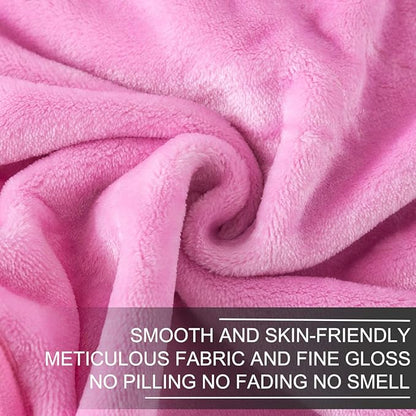 Fleece Blankets Travel Size for All Season 350GSM - Premium Lightweight Anti-Static Throw for Bed Extra Soft Brush Fabric Warm Sofa Thermal Blanket 50" x 61"(Pink Travel)