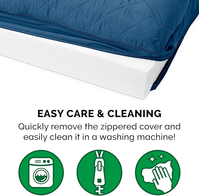 Furhaven Orthopedic Dog Bed for Large Dogs w/ Removable Bolsters & Washable Cover, For Dogs Up to 125 lbs - Quilted Sofa - Navy (Blue), Jumbo Plus/XXL-Mewly Pet