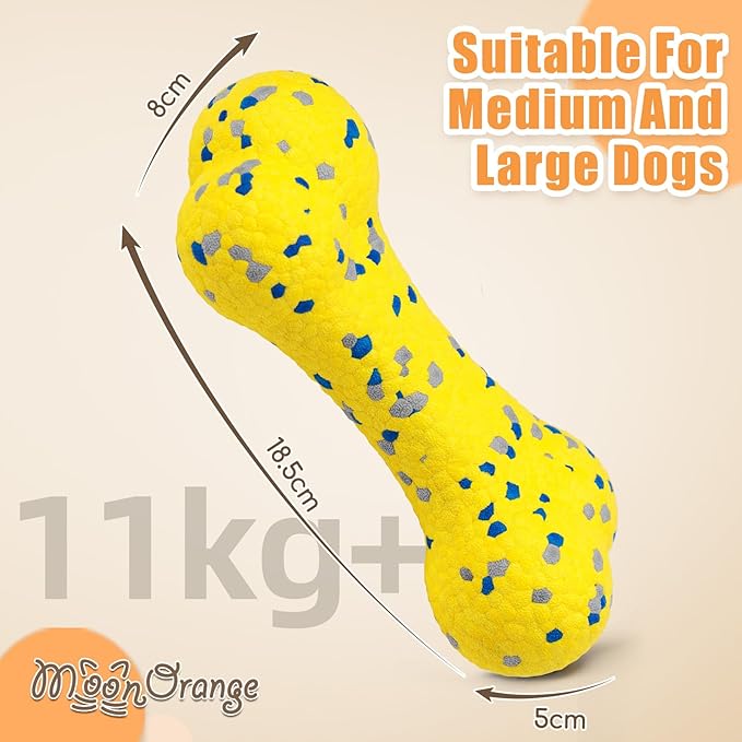 2Pcs Upgrade Bone Dog Balls+Rugby Dogs Toys for Aggressive Chewers, Indestructible Tennis Balls for Dogs (Yellow)-Mewly Pet