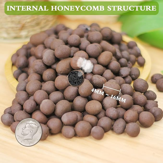 Halatool 10LB Leca Clay Pebbles for Plants 4mm-16mm Clay Balls 100% Natural Hydroton Leca Balls for Indoor Plants Hydroponic Growing Gardening Orchids Drainage Decoration Aquaponics-Mewly Pet