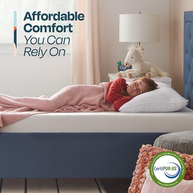 Linenspa 5 Inch Gel Infused Memory Foam Mattress - Twin XL Size - Firm - Low Profile Bed - Mattress in a Box - Youth or Kids Bed, Guest Bedroom - Pressure Relieving and Breathable - CertiPur Certified
