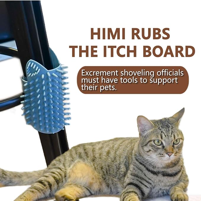 ABCOOL Cat Pet Self Grooming Comb Brush - Multi Functional Catnip Flavor Corner Massage Glove Tool for Kitten Puppy Relaxing, Extra Soft Silicone Pins Handy Hair Shedding Trimming-Mewly Pet