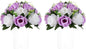 NUPTIO Flower Wedding Centrepieces for Tables - 2 Pcs 9.5in Diameter Lilac & White Artificial Flowers Rose Ball for Centerpieces Table - Fake Rose Arrangements for Weddings Birthday Party Decor