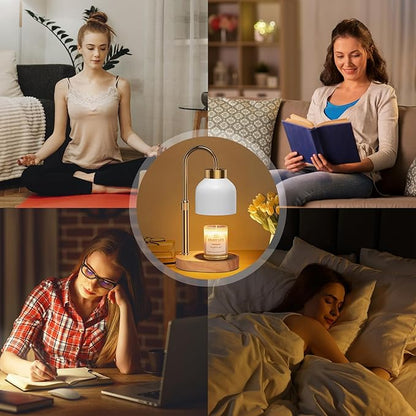 Candle Warmer Lamp with Dimmer Adjustable Height, 2/4/8H Timer,Vintage Home Decor for Scented Jar