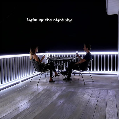 48ft White LED Rope Lights Outdoor Waterproof - 324 LEDs Christmas Rope Lights, 120V ETL Certified, Connectable to 192ft, w/24 Mounting Clips & Screws - Wedding & Home Decor