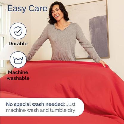 Twin Size 3 Piece Sheet Set - Comfy Breathable & Cooling Bed Sheets Set - Hotel Luxury Bedding for Women, Men, Kids, Teens, Boys and Girls - Deep Pockets, Ultra-Soft & Wrinkle Free - Oeko-Tex - Red