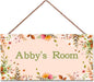 Personalized Sign Beautiful Flowers Themed Decor For Kids Room Nursery Door,Custom Name Nice Planet Wall Art Decor Decorative Plate for Boys Bedroom Girls Room Baby Game Room