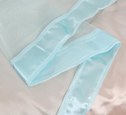 Mengersi Canopy Bed Curtains Full Size,Bed Canopy Royal Luxurious Cozy Drape Netting - Cute Princess Bedroom Decoration Accessories (Sky Blue)