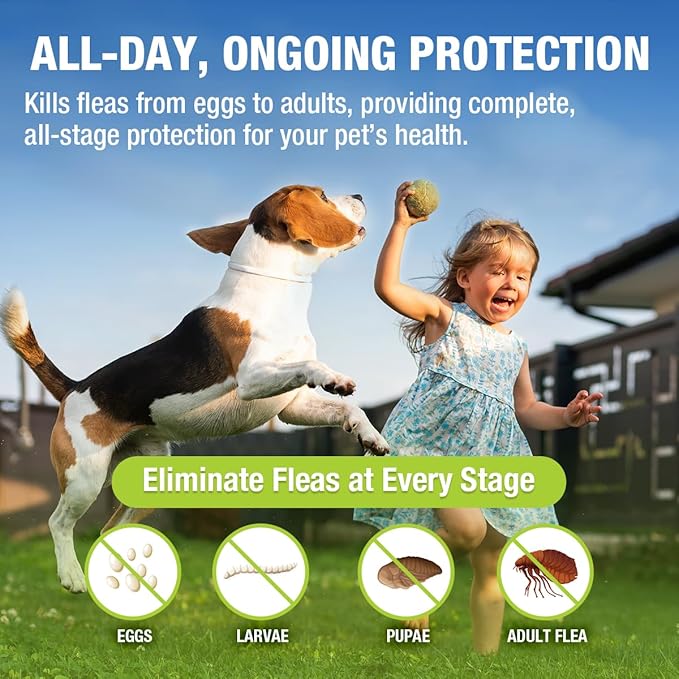 EcoVenger Flea & Tick Collar Repellent 2-Pack White, Fits Both Dogs & Cats, Built-in Pant-Based Formula Strong Repellency Slow Release, Lasting Deterrence and Protection, Pleasant Aroma, Waterproof-Mewly Pet
