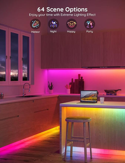 Govee LED Strip Lights RGBIC, 16.4ft Bluetooth Color Changing LED Lights with Segmented App Control, Smart LED Strip Color Picking, Music Sync LED Lights for Bedroom, Living Room, Party, Christmas