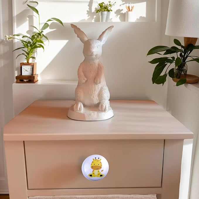 6pcs 1.5" Ceramics Cute Nursery Cabinet Dresser Drawer Knobs Kids Animal Drawer Pulls (Tiger)