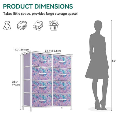 YITAHOME Fabric Dresser Drawer, Tall Storage with 8 Drawers, Dresser & Chest of Drawers, Storage Drawer Organizer for Closet, Living Room, Closets