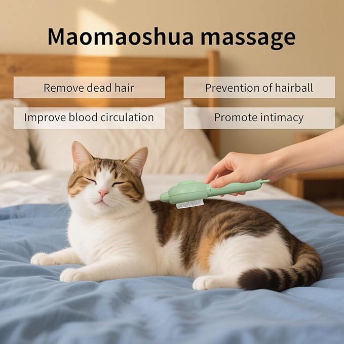 Zoocozy Cat Brush for Shedding, Dog Deshedding Brush, Pet Hair Removal Tool for Puppy Pitten(Green)-Mewly Pet