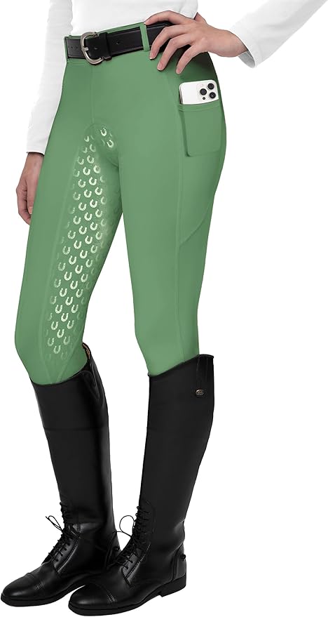 FitsT4 Sports Women's Full Seat Riding Tights Active Silicon Grip Horse Riding Tights Equestrian Breeches-Mewly Pet
