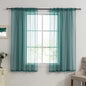 HUTO Dark Teal Green Sheer Curtains 54 inches Long for Bedroom Top Rod Pocket Sheer Window Panels Curtains for Nursery Living Room 52 by 54 Inch Length Set of 2