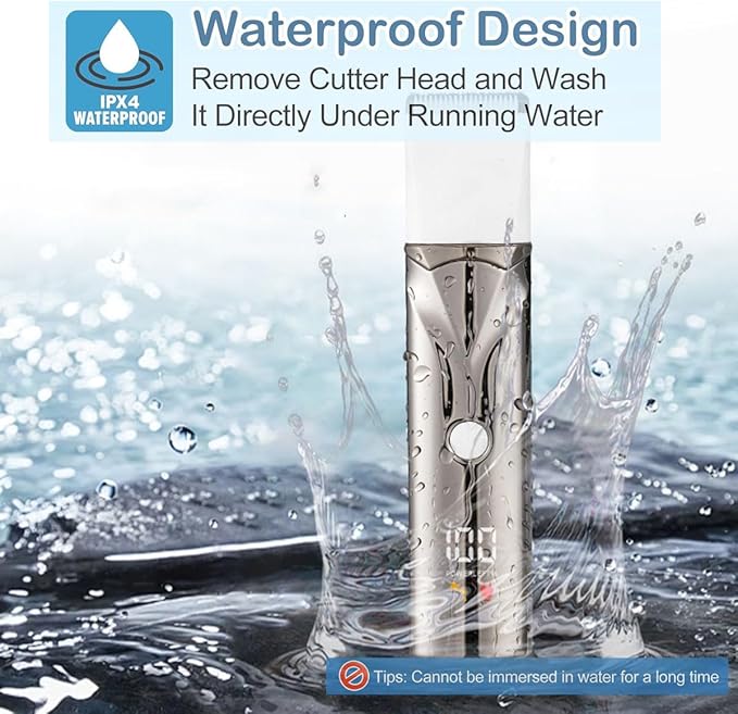 Dog Grooming Kit with LCD Display, 4 in 1 Dog Hair Trimmer for Paw Nail Grinder, Rechargeable Cordless Pet Cat Clippers, Professional Pet Paw Trimmer Nail Grinder Low Noise. Black-Mewly Pet