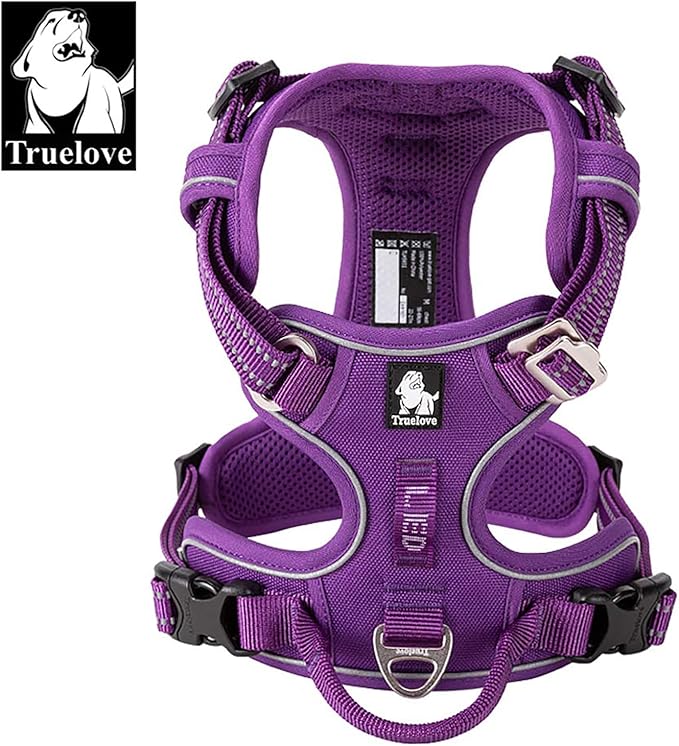 TRUE LOVE Dog Harness No Pull Nylon Reflective Pet Harness Adjustable Comfortable Control Step-in Brilliant Colors Truelove TLH56512-Mewly Pet