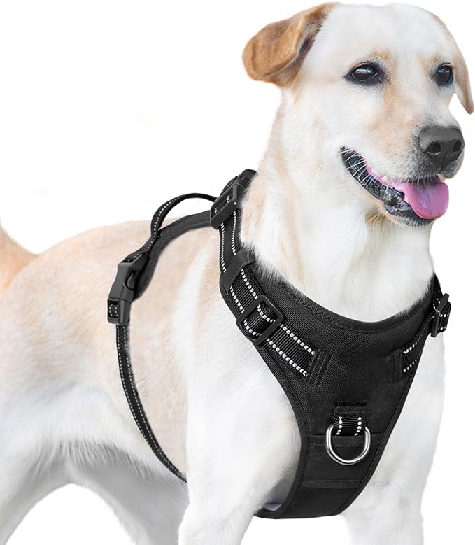 No Pull Dog Harness, Reflective Puppy Vest for Small Medium Large Sized Dog(Black,XL)-Mewly Pet