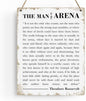 Motivational Wood Wall Art Inspirational The Man in The Arena Theodore Roosevelt Quote Hanging Sign Speech Quotes Plaque Signs Farmhouse Home Office Wall Decor Gift for Men 8x10 Inches
