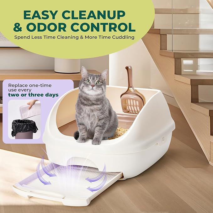 Cat Pads Refills for Tidy Cats Breeze Litter System - Super Absorbent 6-Layer Pads for Odor Control Unscented - 16.9" x 11.4" - Pack of 20 Litter Box Replacement Pads-Mewly Pet