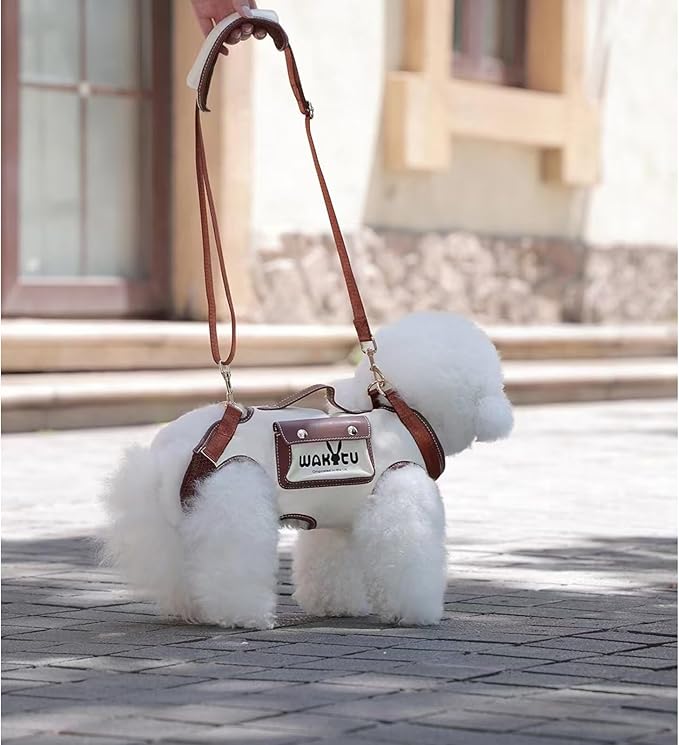 Dog Lift Harness Dog Carrier VES Harness Adjustable Leash with Small Puppy Treat Bag,Fits Most Cars,L-Mewly Pet